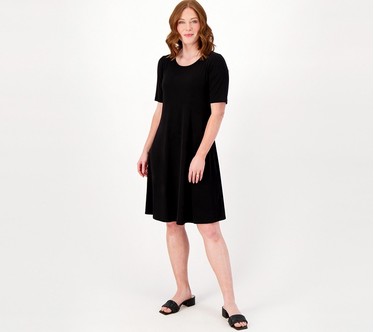 Susan Graver Regular Liquid Knit Fit & Flare Dress