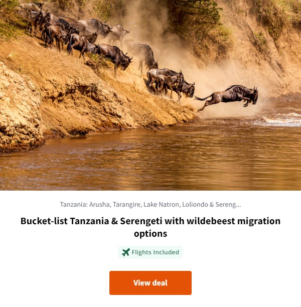 Bucket-list Tanzania & Serengeti with wildebeest migration options