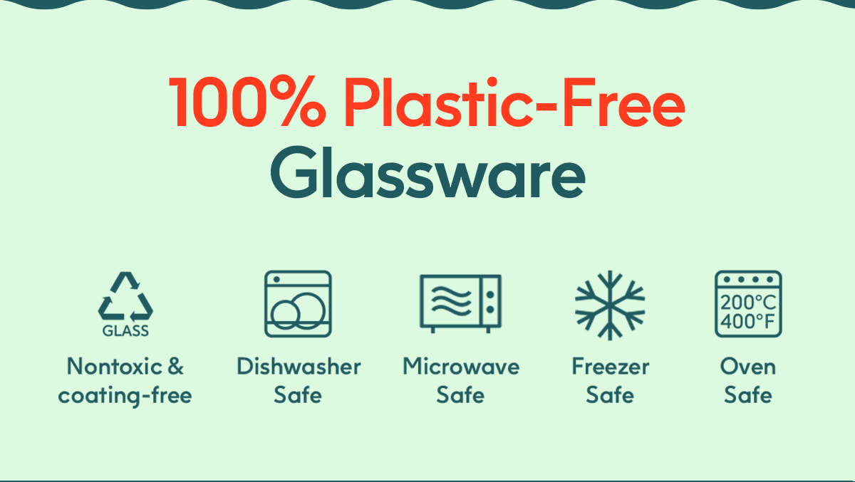 100% Plastic-Free Glassware
