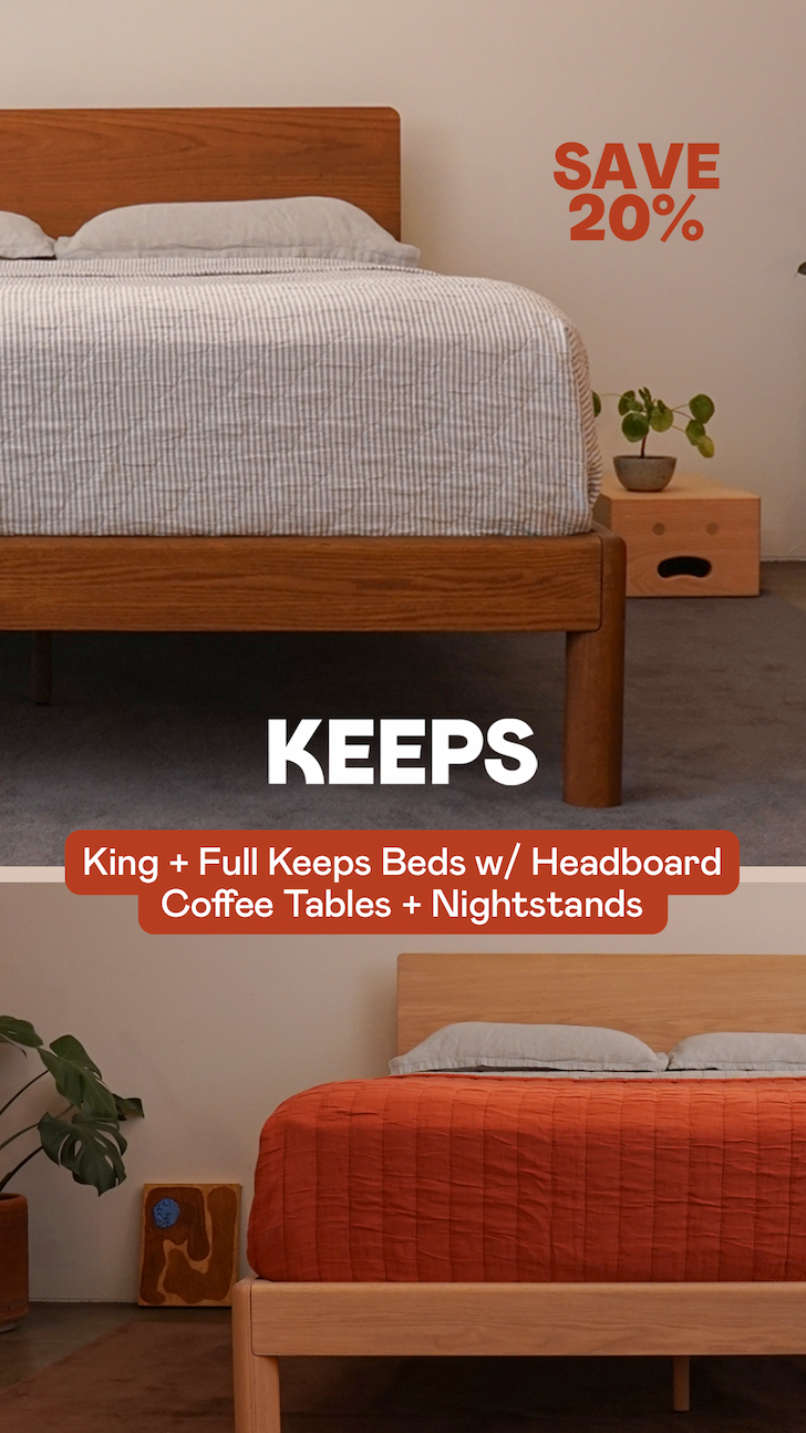 Keeps Solid Oak King Bed Frame Attached Headboard Natural Finish Discount