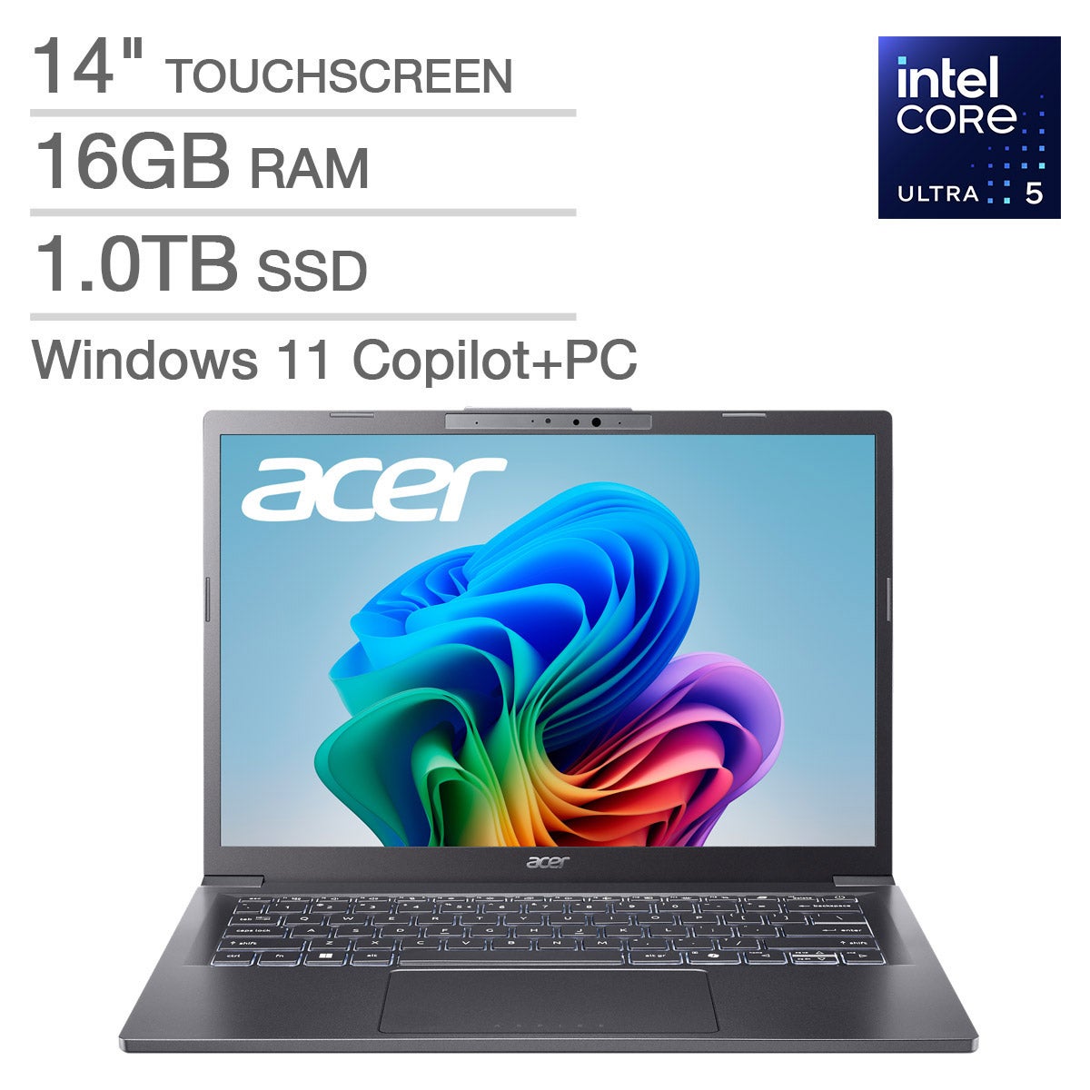 Acer Aspire 14-inch AI Copilot+ PC with Intel Core Ultra 5 Processor