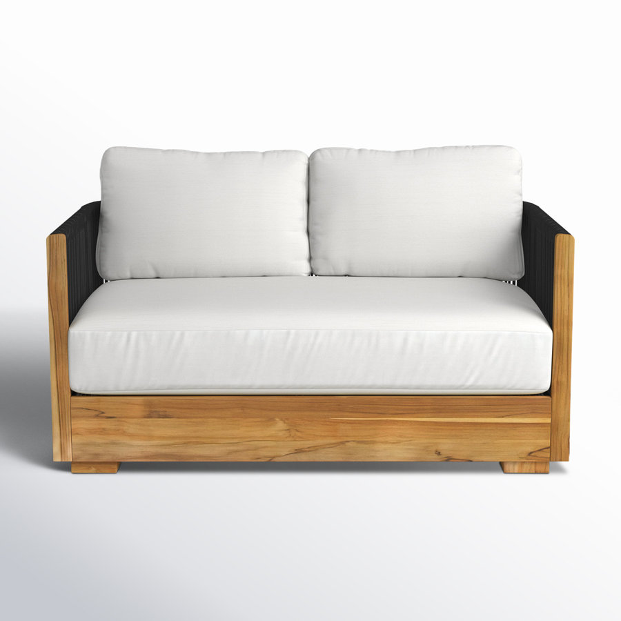 Aniston 59" Teak Outdoor Loveseat with Sunbrella Cushions