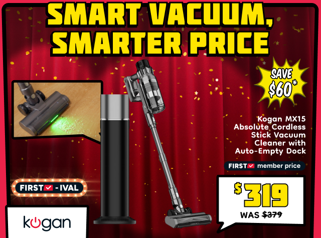 Kogan MX15 Absolute Cordless Stick Vacuum Cleaner with Auto-Empty Dock