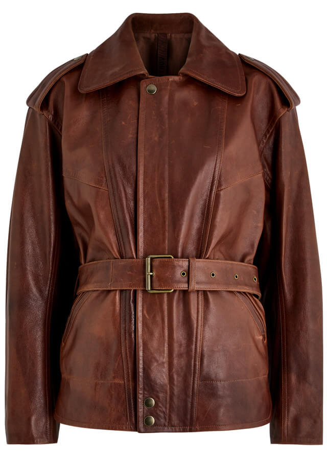 PETAR PETROV Superbad distressed belted leather jacket