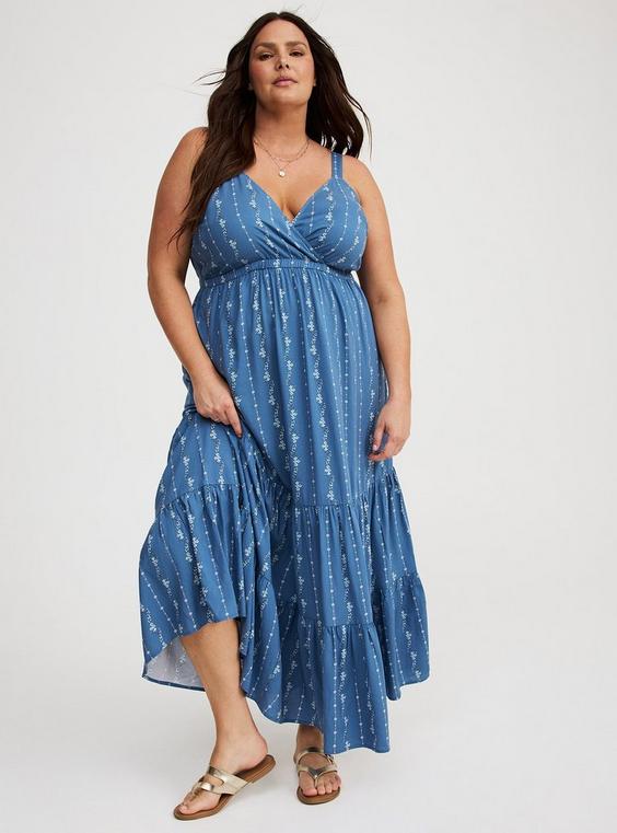Maxi Surplice Tiered Tank Dress