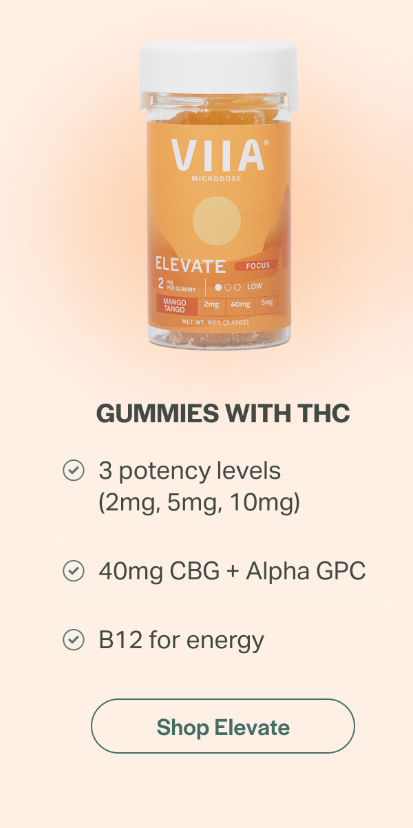 Shop Elevate, gummies with THC with 3 potency levels.
