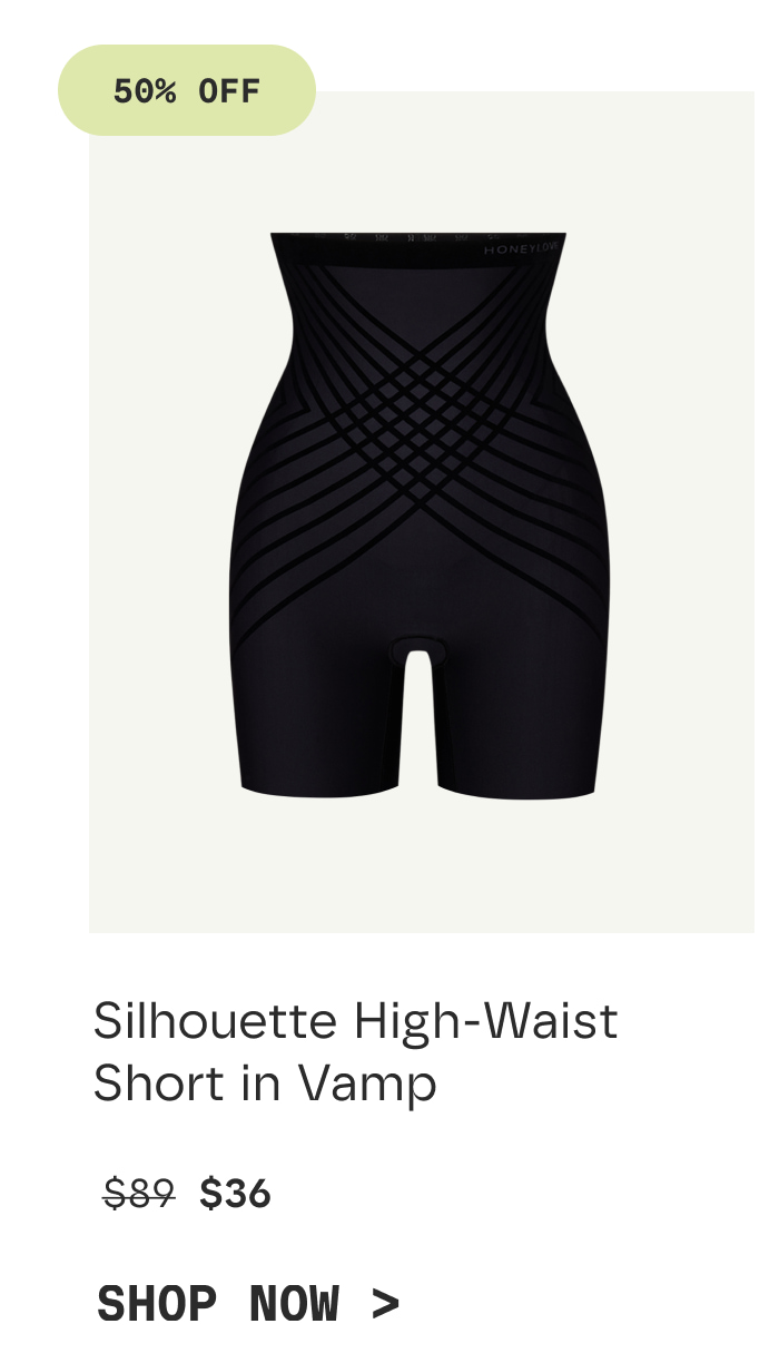 50% OFF | Silhouette High-Waist Short in Vamp | $36 | SHOP NOW