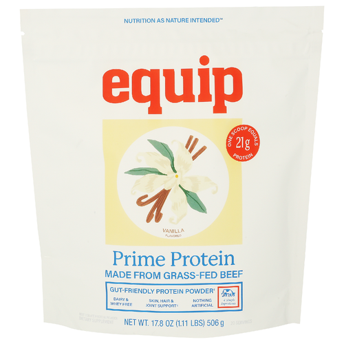 Equip Foods Vanilla Flavored Prime Protein Made From Grass-Fed Beef