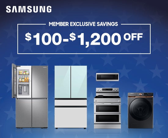 Member exlusive savings on samsung appliances