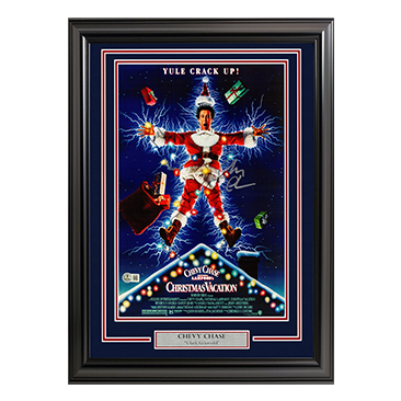 Chevy Chase Autographed Framed Christmas Vacation Movie Poster - Beckett Authenticated