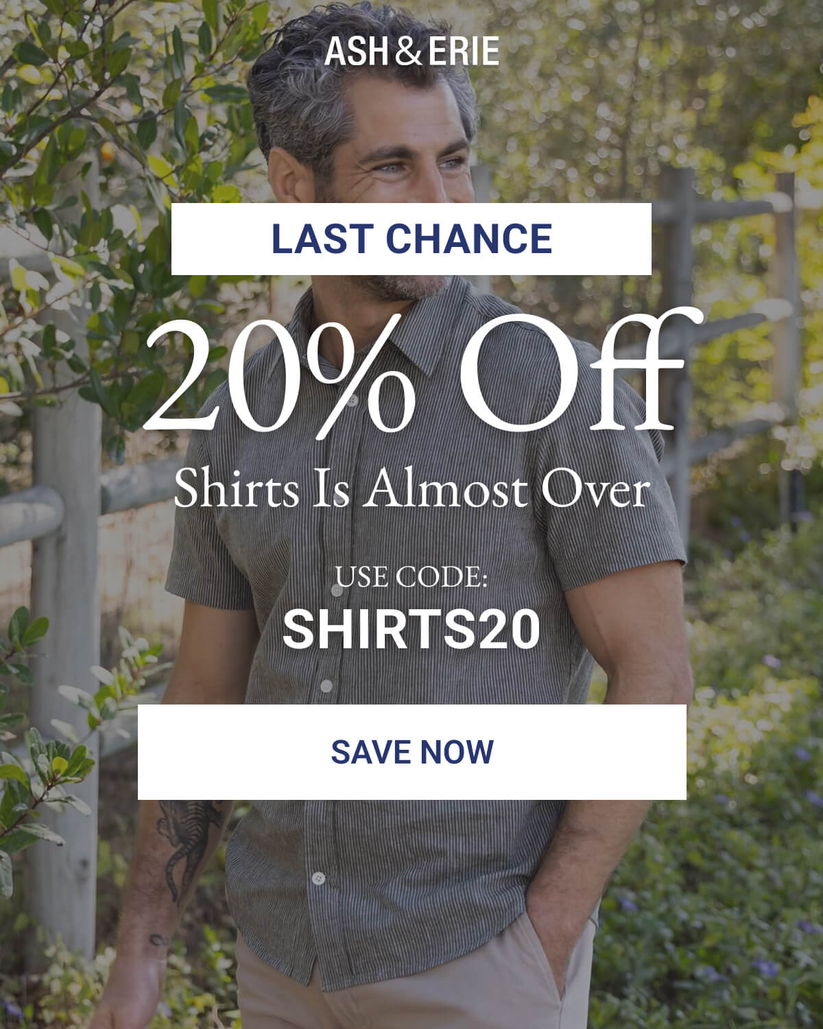 Last Chance. 20% Off Shirts Is Almost Over. Use code SHIRTS20