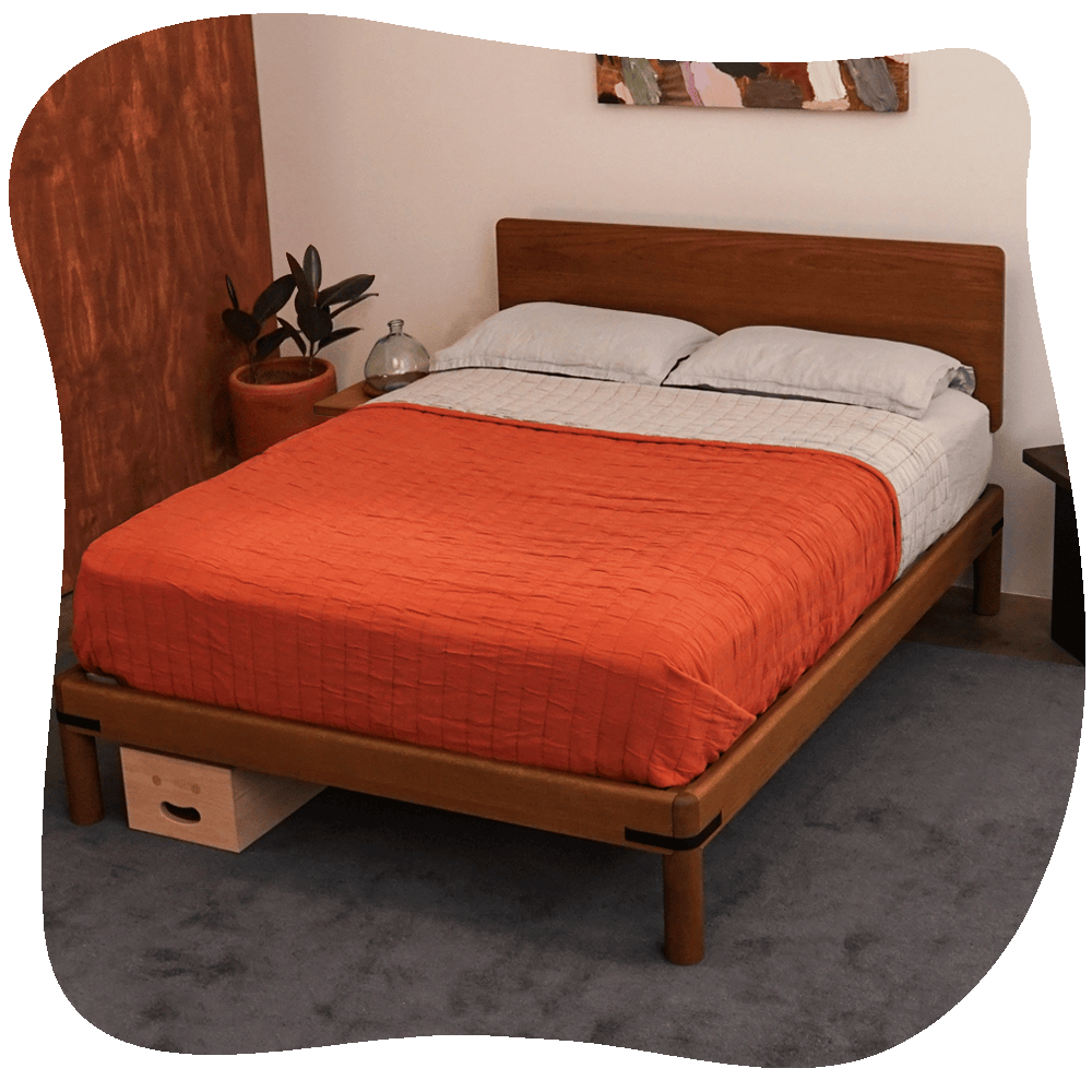 Keeps Strap Bed Frame with solid wood Attached Headboard Easy Assembly