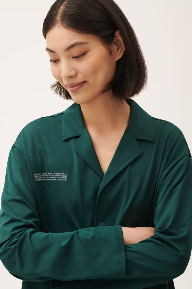 Womens 365 Lightweight Long Pyjama Set - Foliage Green