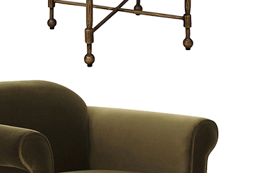 Rachel Updated Traditional Olive Green Velvet Arm Chair