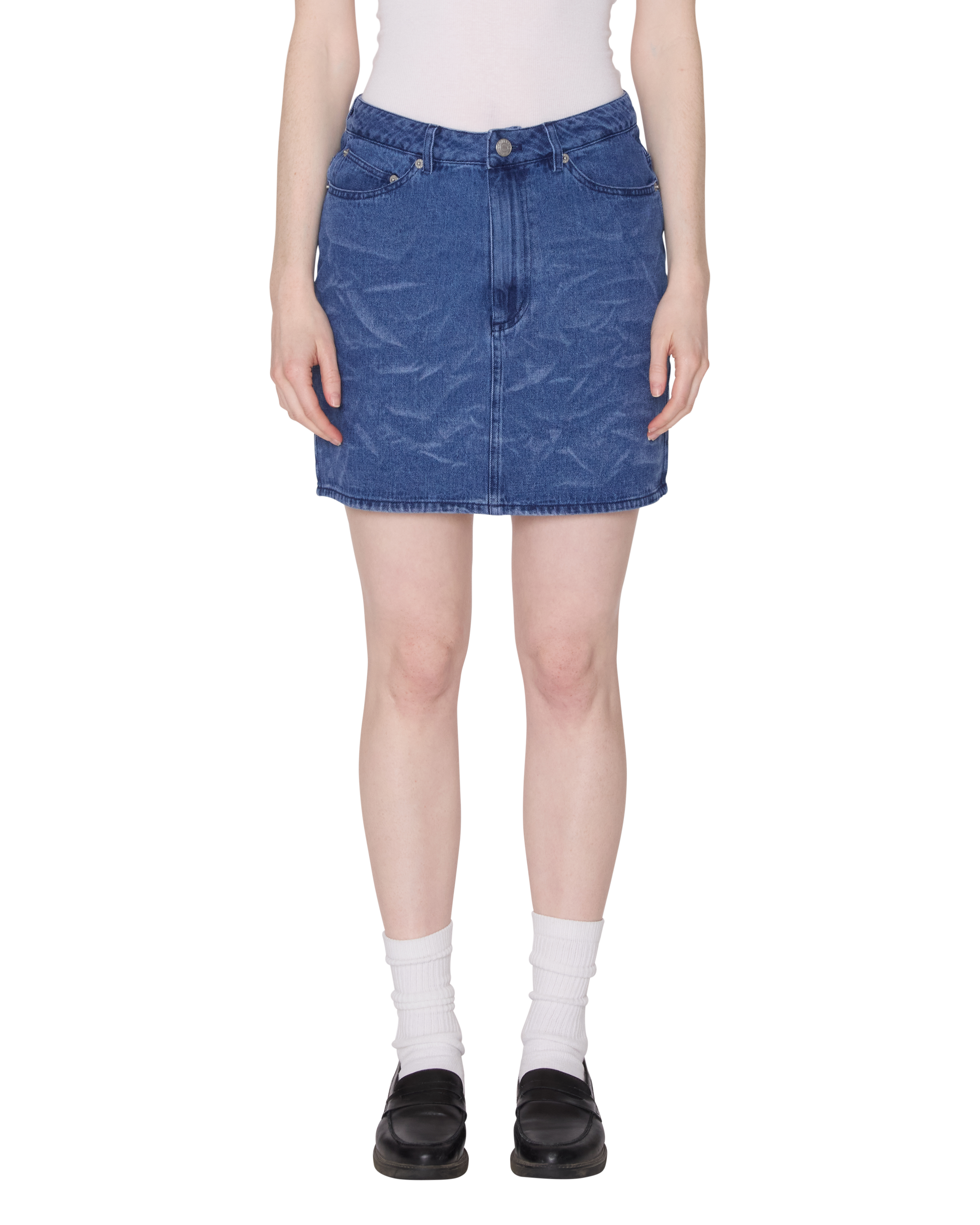 Image of TRINITY WRINKLE DENIM SKIRT