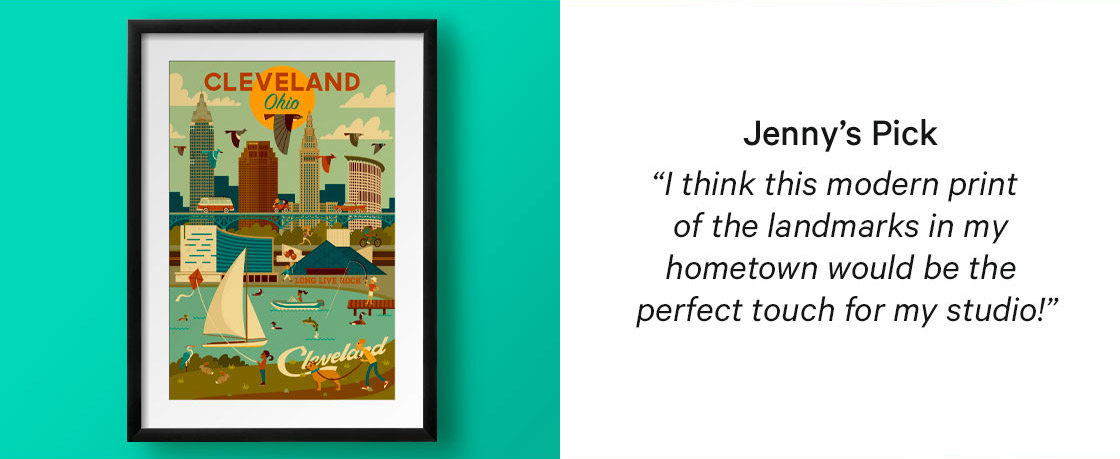 Jenny's Pick - Cleveland, Ohio - Geometric - Lantern Press Artwork