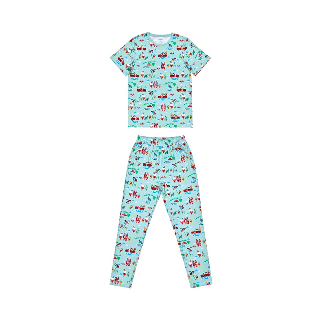 Image of Surfing In An Island Wonderland Men's Bamboo Pajamas