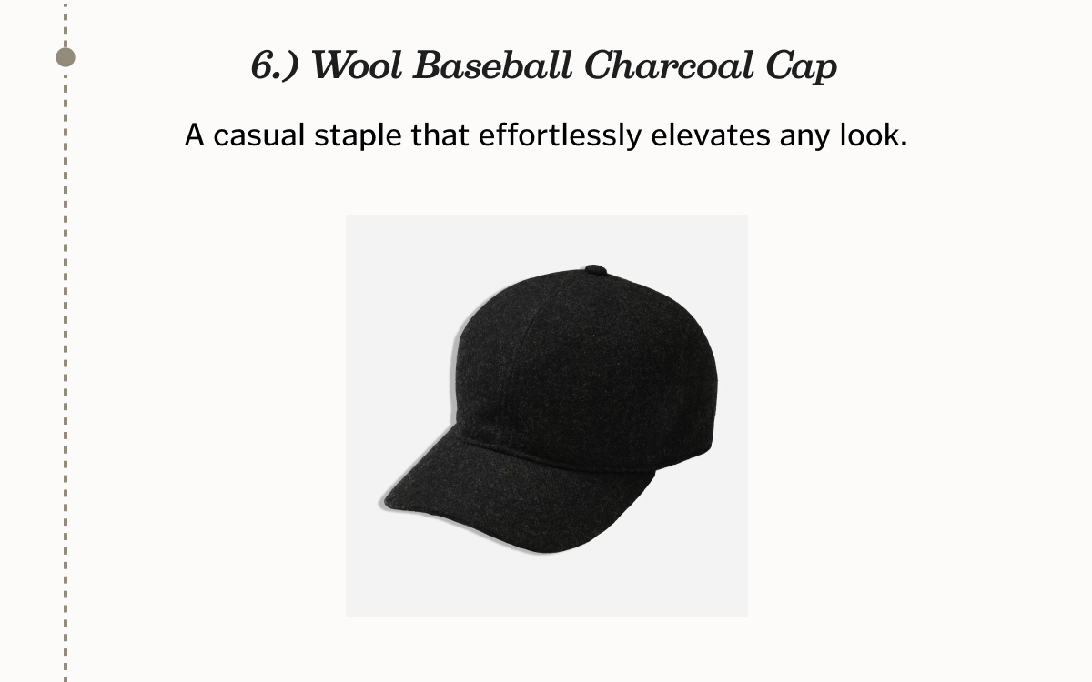 Wool Baseball Charcoal Cap
