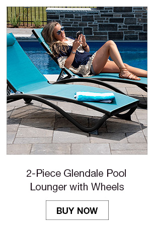 2-Piece Glendale Pool Lounger with Wheels