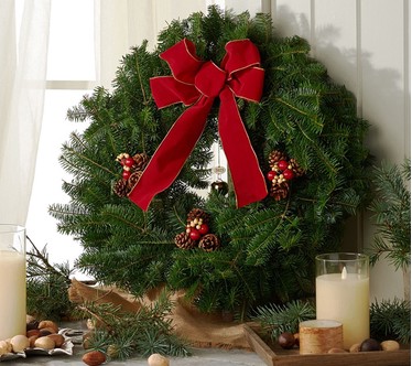 Del. Week 11/24 Fresh Balsam Jingle Bell Wreath by Valerie