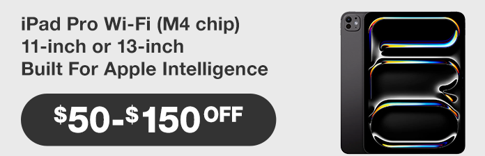 IPad pro wi-fi M4 chip 11-inch or 13-inch built for apple intelligence $50 to $150 OFF
