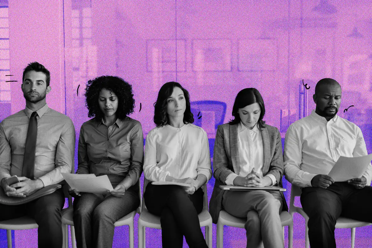 job applicants sitting in chairs