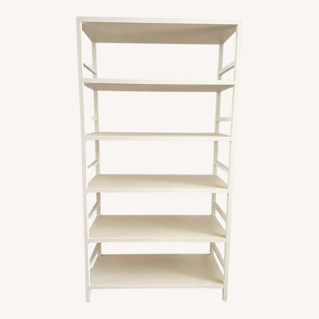Image of Made Goods Cream Faux Raffia Bookcase