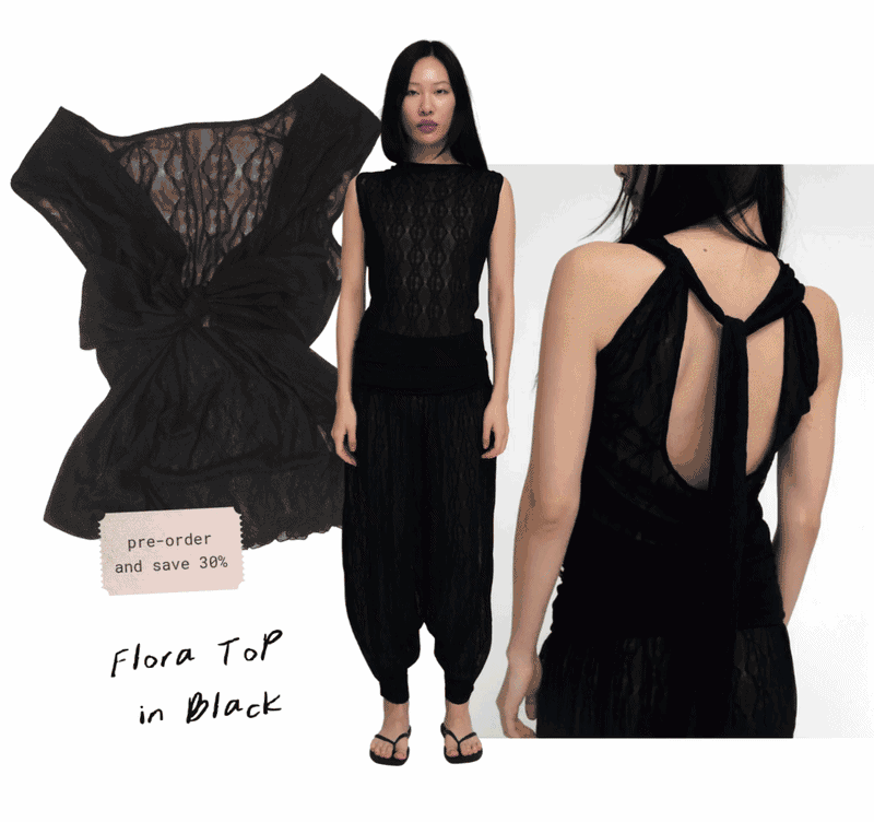 Flora Top in Black  | pre-order and save 30%