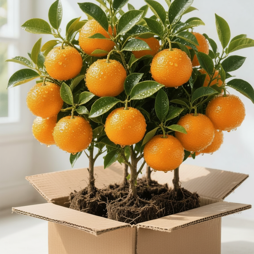 Image of Sugary Mandarin Tree With Citrus Fruits And Easy Care For Home Garden