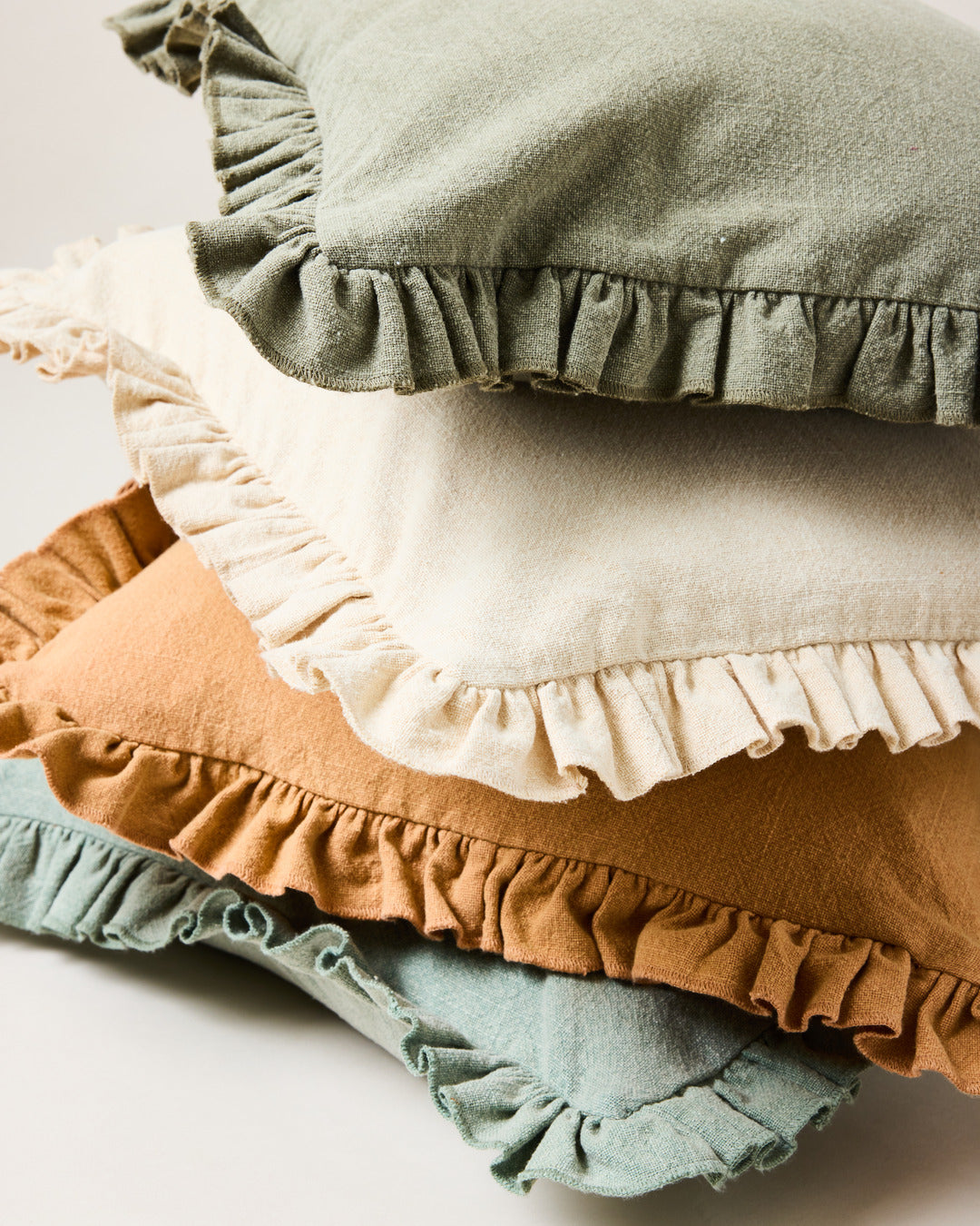 Image of Slubby Cotton Ruffle Pillow