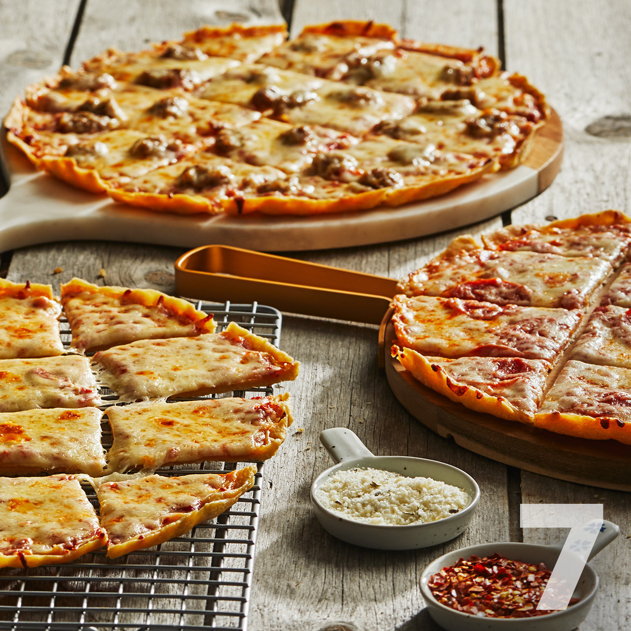 Image of 7 Thin Crust Pizzas