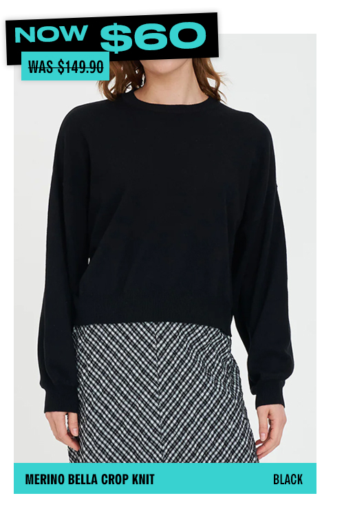 MERINO BELLA CROP KNIT BLACK
