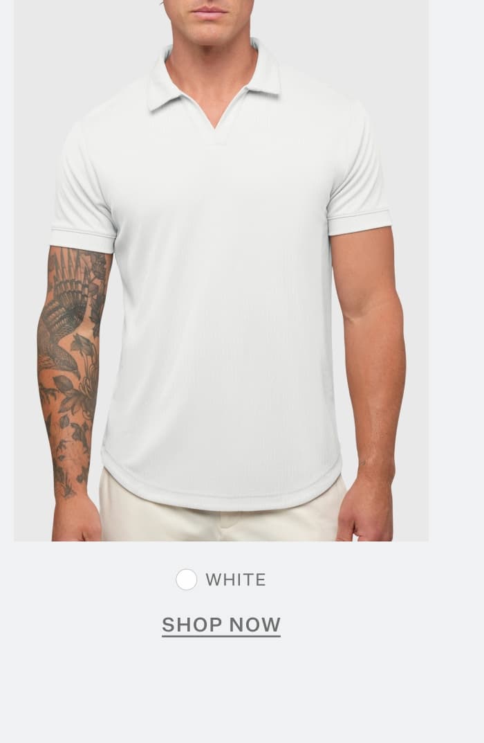 SoHo Ribbed Polo in White