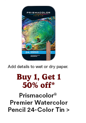add details to wet or dry paper Buy 1 Get 1 50% off* Prismacolor Premier Watercolor Pencil 24-Color Tin >