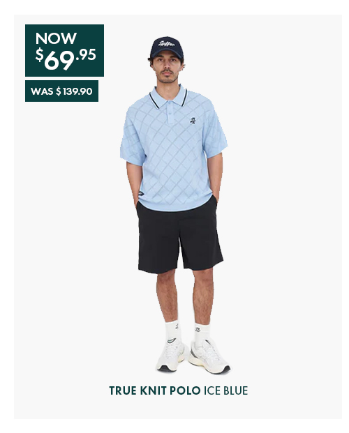 TRUE KNIT POLO ICE BLUE