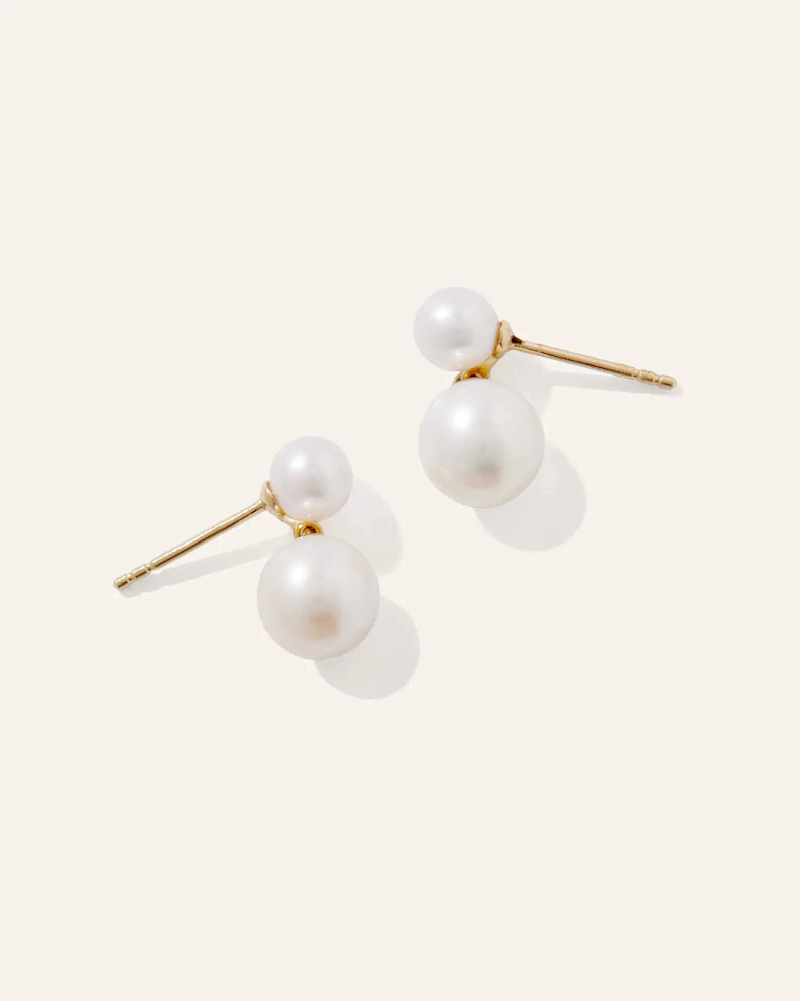 14K Gold Pearl Drop Earrings
