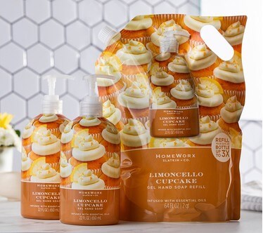 HomeWorx by Slatkin + Co. S/2 Hand Soaps & Refill Bag in Limoncello Cake