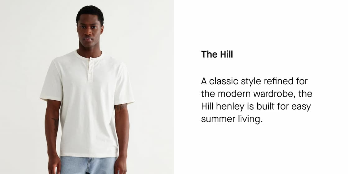 Hill - Off White Slub Organic Cotton Henley T-Shirt