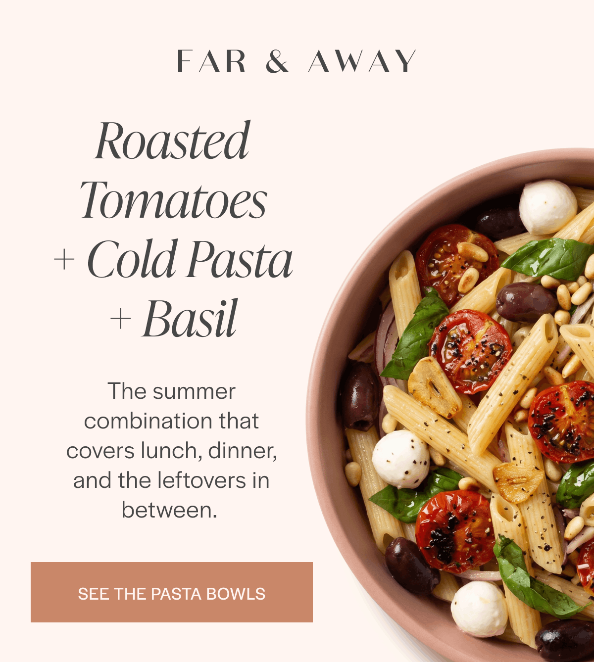 Roasted Tomatoes + Cold Pasta + Basil