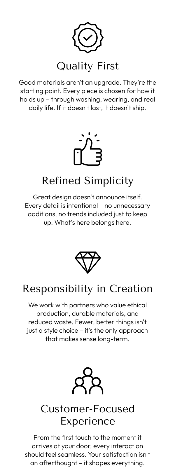 Our Non-Negotiables Four things we refuse to compromise on.