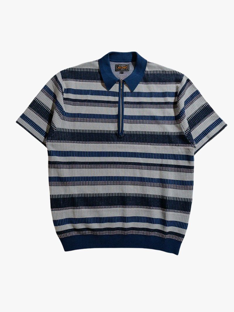Beams Plus Half Zip Knit Polo