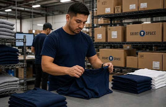 Apparel printer folding blanks from ShirtSpace
