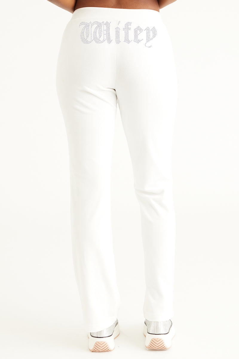 Image of Wifey Customizable Big Bling Velour Track Pants