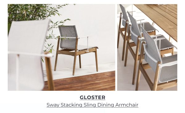 GLOSTER Sway Stacking Sling Dining Armchair