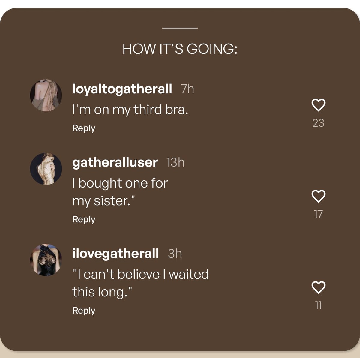 HOW IT'S GOING: