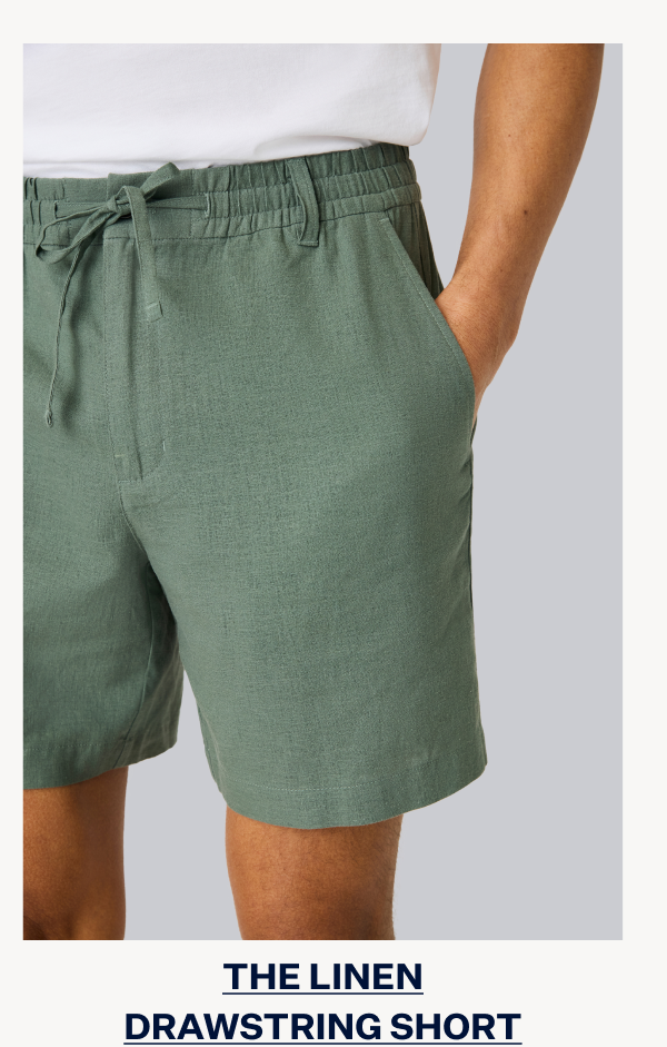 Linen Drawstring Short in Cactus