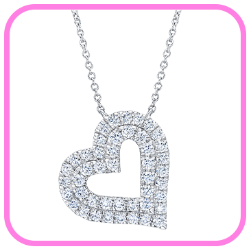 Round Brilliant 1.00 ctw 14kt White Gold Heart Pendant