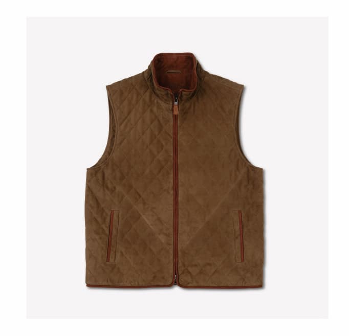Men's Goat Suede Quilted Ranch Vest