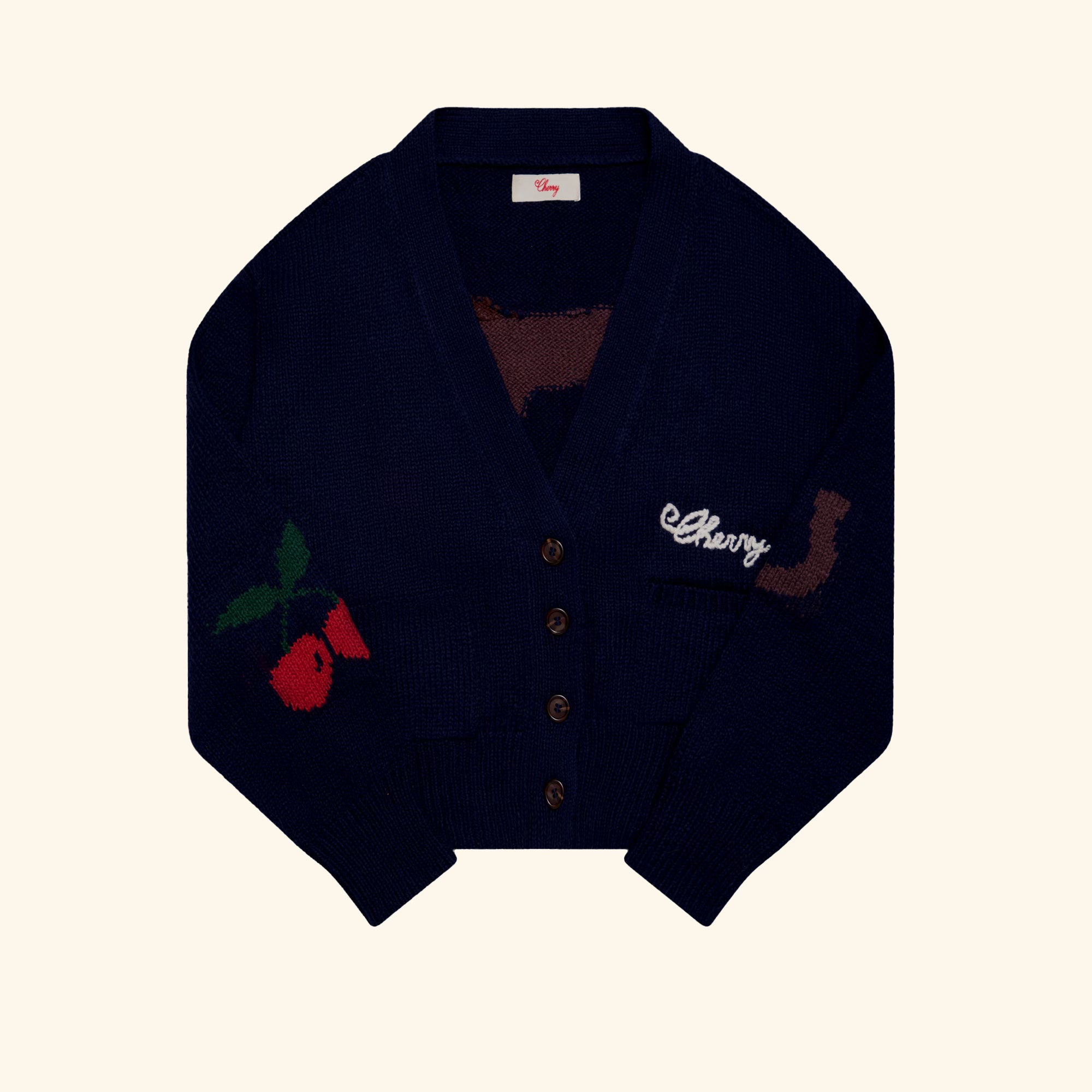Image of Women's Cropped Cardigan (Navy)