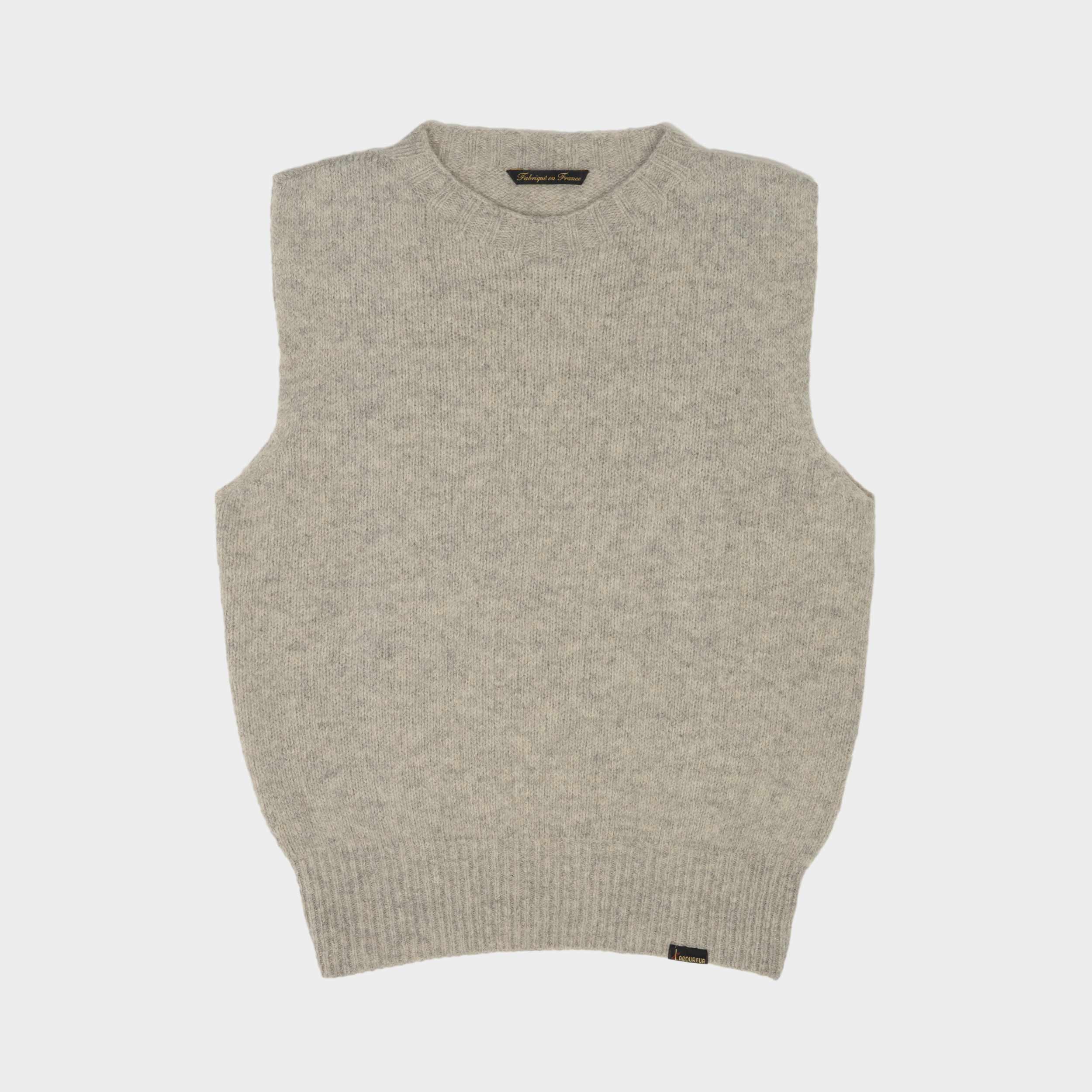 Image of Le Laboureur Recycled Wool Sweater Vest in Ecru